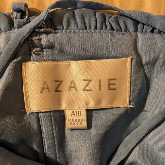 Azazie Shanna Dress - Steel Blue w/ Garment Bag - Picture 5 of 7